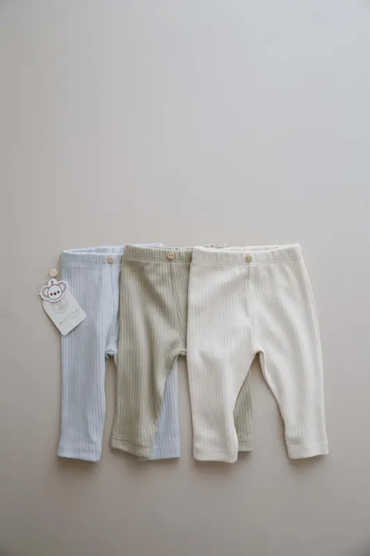 3 Pack Baby Ribbed Leggings Model 2 - OHLALAKOALA