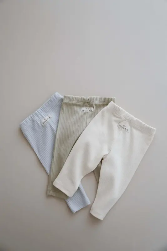 3 Pack Baby Ribbed Leggings Model 2 - 5