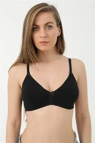 3-Pack Black Nursing Bra in Cotton and Lycra - 5