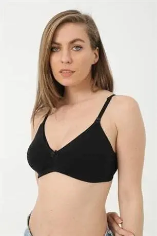 3-Pack Black Nursing Bra in Cotton and Lycra - 8