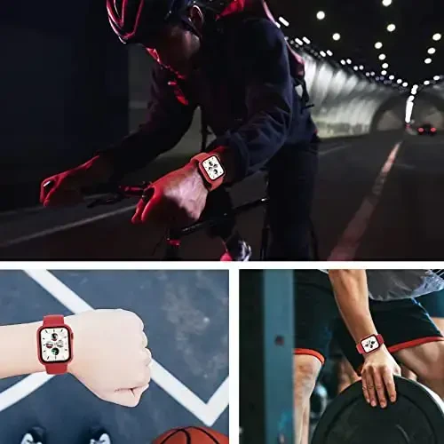 3 Pack Case Apple Watch SE 3 Series 6/5/4 44mm bilan mos keladi, Temperli Shisha Ekran Himoyachisi bilan, EWUONU Qattiq PC To'liq Qamrovli Ultra Yupqa HD Bumper Himoya Qopqog'i iWatch 44mm uchun, Qora/Oq/Qizil - 7