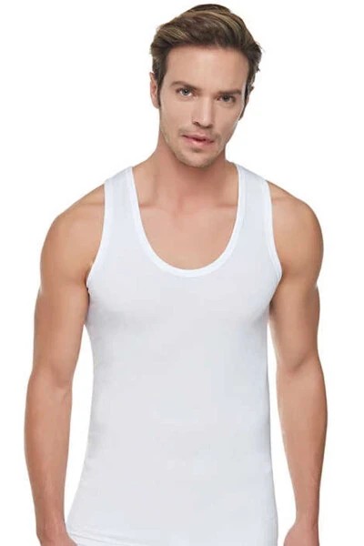 3 Pack Classic Sleeveless Men's Undershirt 100% Cotton Jersey White Undershirt - 3