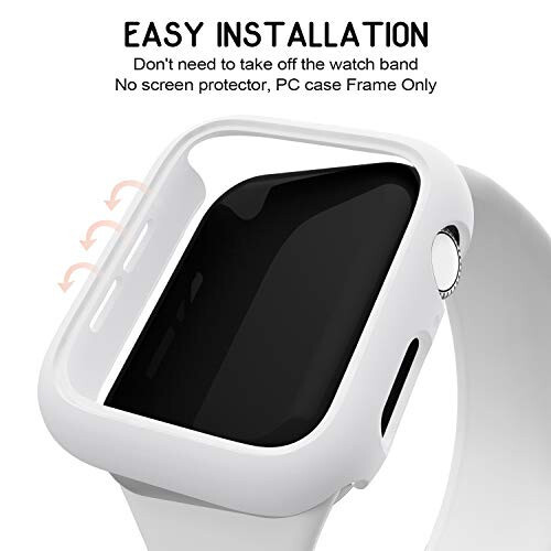 3 Pack Compatible for Apple Watch Case 44mm Series 6 Series 5 Series 4 / SE, Hard PC Bumper Case Protective Cover Frame [NO Screen Film] Compatible for iWatch Accessories 44mm, Starlight/White/Clear - 3