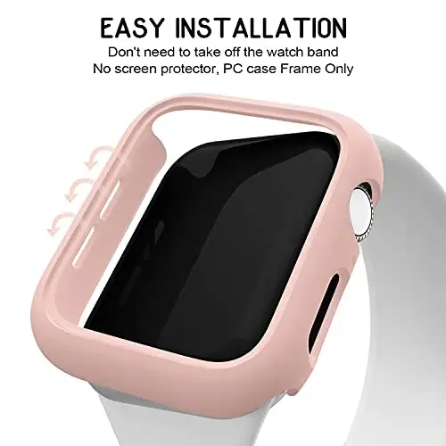 3 Pack Compatible for Apple Watch Case 45mm Series 8 Series 7, Hard PC Bumper Case Protective Cover Frame [NO Screen Film] Compatible for iWatch Accessories 45mm, Starlight/White/Clear - 3