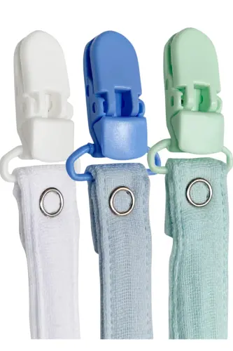 3-Pack Cotton Muslin Baby Pacifier Clip Easy Open Pacifier Holder / Pacifier Chain - 4