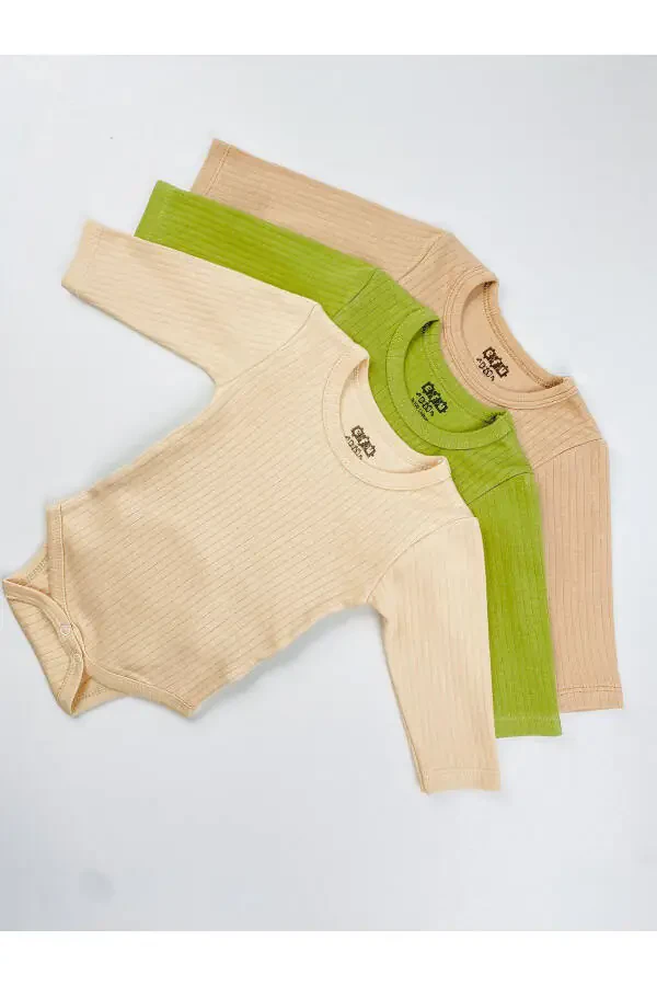 3-Pack Cotton Rib Basic Bodysuit Set - 3