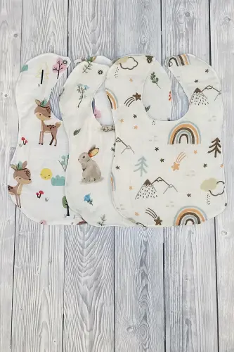 3-Pack Liquid-Proof Muslin Baby Bib - Muslin Drool Bib - 3