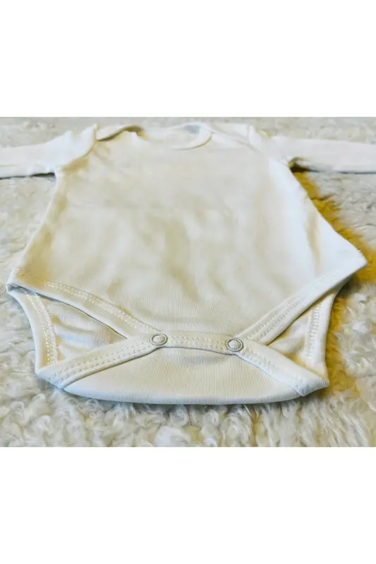 3-Pack Long Sleeve Organic Cotton Baby Bodysuit-Ecru - 2
