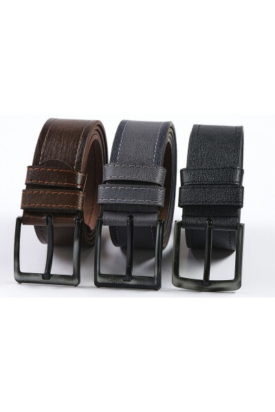 3 Pack Men's Belt Suitable for Denim or Canvas - 19