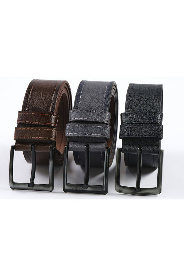 3 Pack Men's Belt Suitable for Denim or Canvas - 13