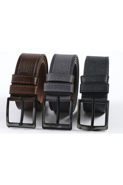 3 Pack Men's Belt Suitable for Denim or Canvas - 1