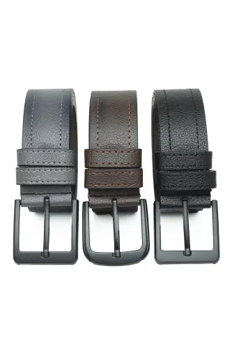 3 Pack Men's Belt Suitable for Denim or Canvas - 1