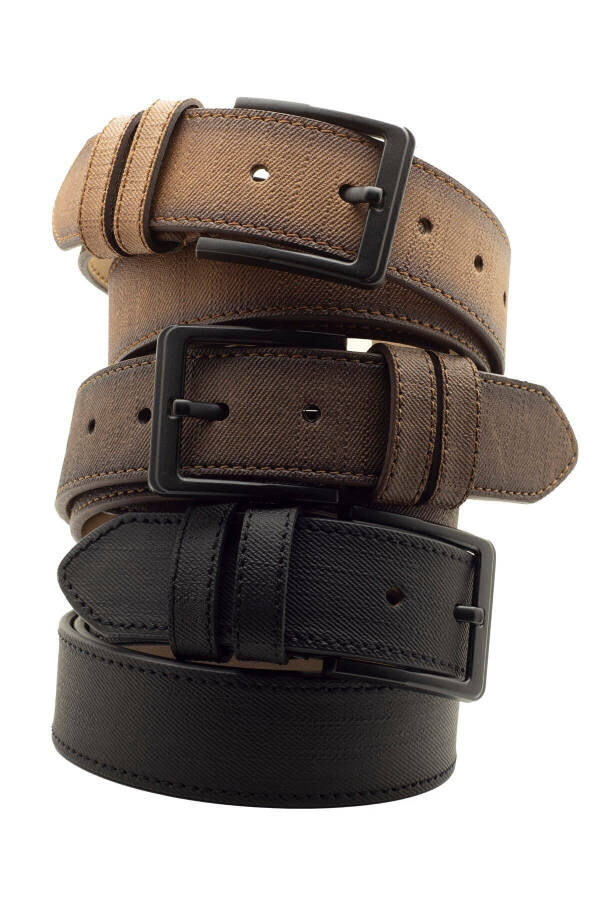 3 Pack Men's Belt Suitable for Jeans and Canvas - 36