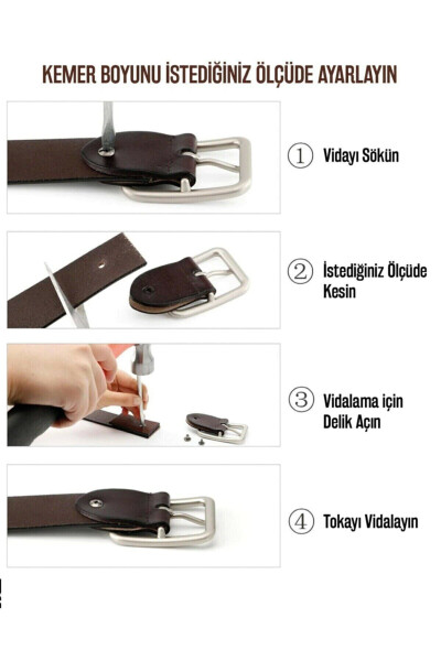 3 Pack Men's Belt Suitable for Jeans and Canvas - 6