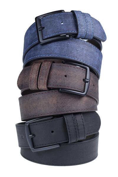 3 Pack Men's Belt Suitable for Jeans and Canvas - 11