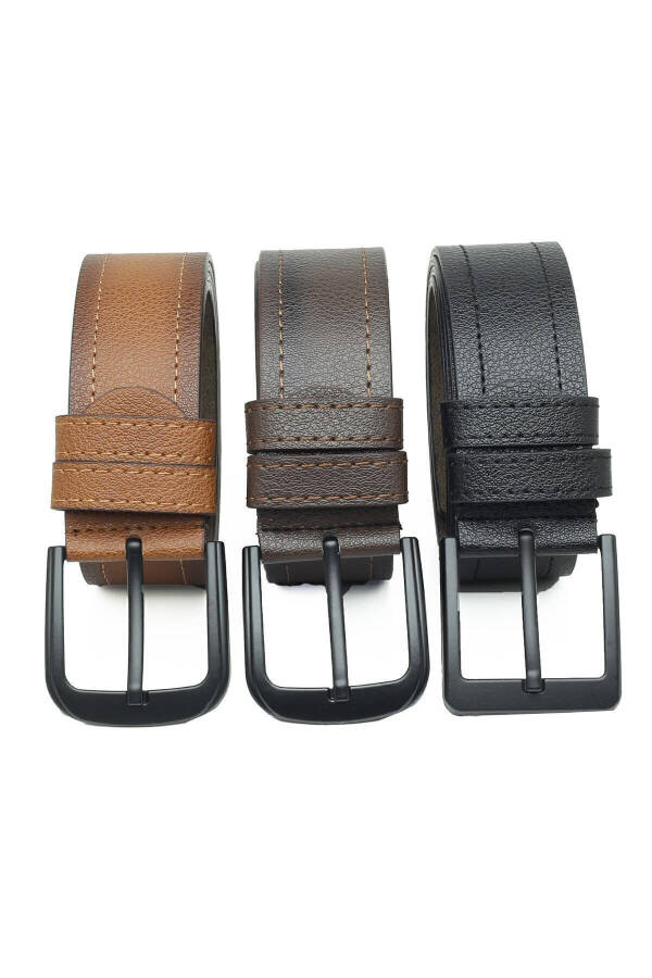 3 Pack Men's Belt Suitable for Jeans and Canvas - 19