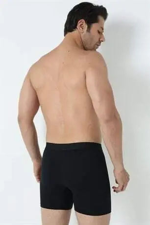 3-Pack Men's Black Long Leg Lycra Boxers - 14