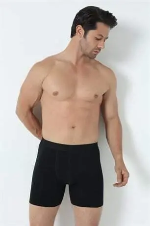 3-Pack Men's Black Long Leg Lycra Boxers - 11