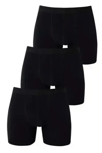 3-Pack Men's Black Long Leg Lycra Boxers - 13