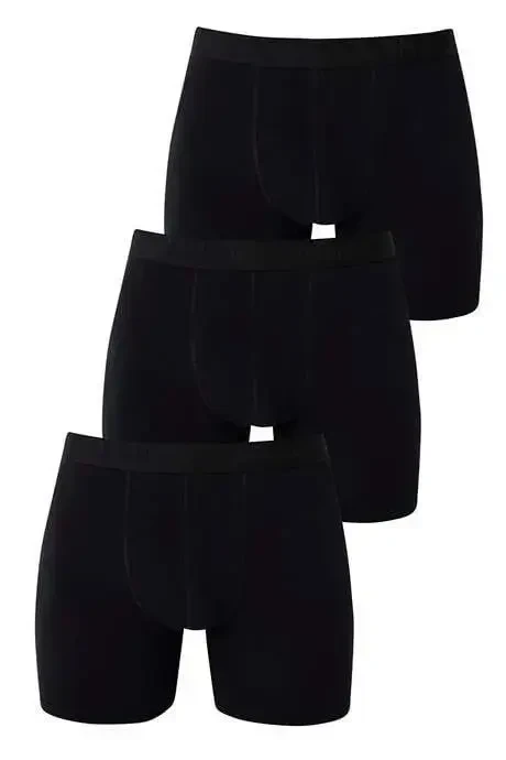 3-Pack Men's Black Long Leg Lycra Boxers - 2