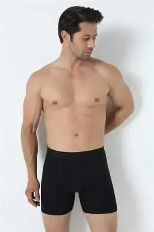 3-Pack Men's Black Long Leg Lycra Boxers - 17