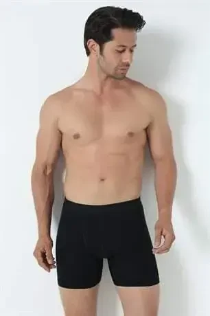 3-Pack Men's Black Long Leg Lycra Boxers - 16