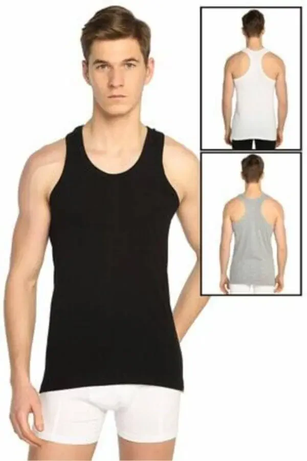 3 Pack Men's Cross Lycra Sports Tank Top 3 Colors - 1