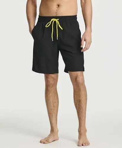 3 Pack Mens Swim Trunks Board Shorts Bathing Suit Compression Liner Beach | 6% Spandex Stretch, Big & Tall, Sewn In Boxer Brief Liner, Drawstring Elastic Waist Secure Pockets, Quick Dry Surf Pool - 3 (1)