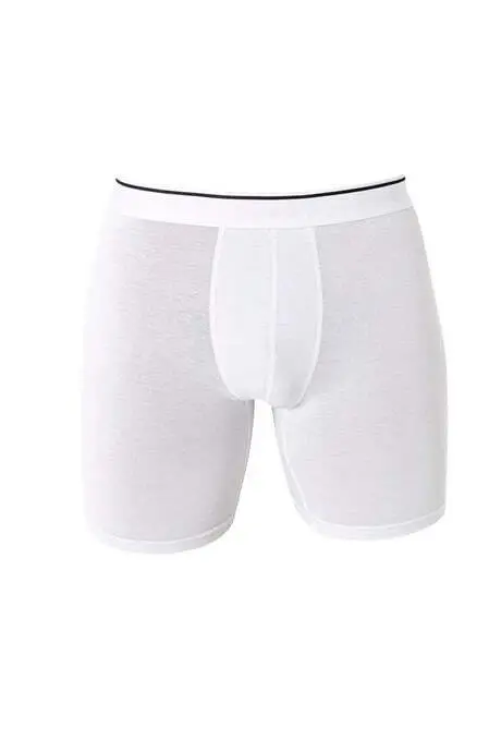 3-Pack Men's White Long Leg Cotton Boxer - 22