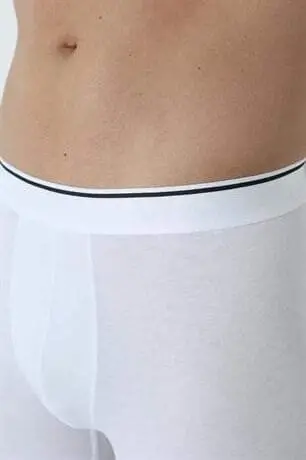 3-Pack Men's White Long Leg Cotton Boxer - 5