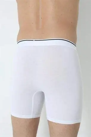 3-Pack Men's White Long Leg Cotton Boxer - 18