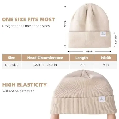 3 Pack Satin Lined Winter Beanie Hats for Women Men,Silk Lined Womens Beanies Knit Soft Warm Cuffed Hat - 4