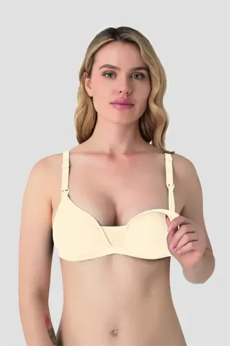 3-Pack Ten Women's Wirefree Padded Nursing Bra Nipple Concealing Cotton Soft Touch - BÜYÜKBEDENIZ (1)