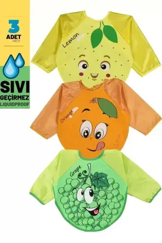 3 Pack Unisex Animal Print Activity and Feeding Bib 0-18 Months Not Waterproof. - 3