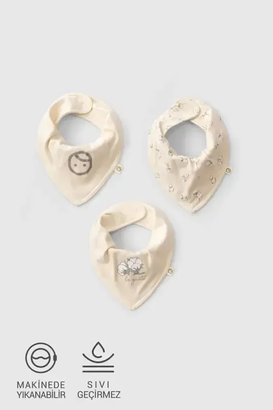 3-Pack Waterproof Organic Cotton Bandana Bib Set - LITTLE GUSTO