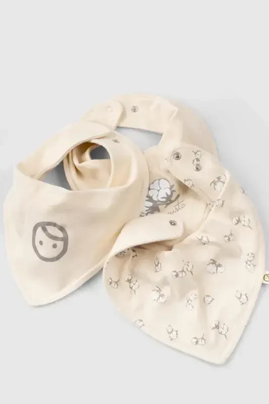 3-Pack Waterproof Organic Cotton Bandana Bib Set - 3