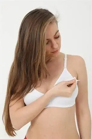 3 Pack White Breastfeeding Bra Cotton Spandex - 5