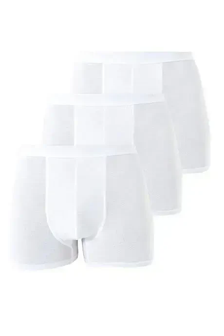 3-Pack White Men's Boxer Briefs with Lycra - 2