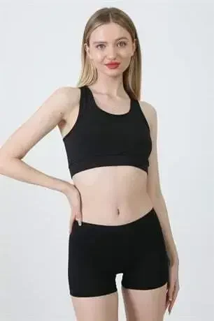 3-Pack Women's Black Boxer Shorts Cotton Lycra - 18