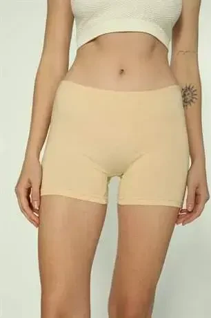 3-Pack Women's Nude Boxer Shorts Cotton Lycra - 4