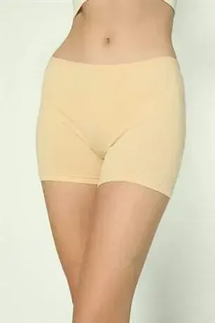 3-Pack Women's Nude Boxer Shorts Cotton Lycra - 5