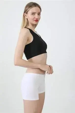 3-Pack Women's White Boxer Shorts Cotton Lycra - BÜYÜKBEDENIZ (1)