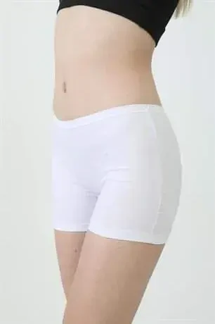 3-Pack Women's White Boxer Shorts Cotton Lycra - 5