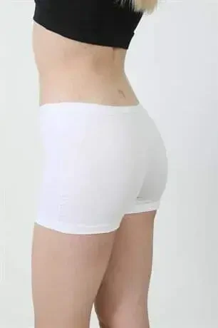3-Pack Women's White Boxer Shorts Cotton Lycra - 7