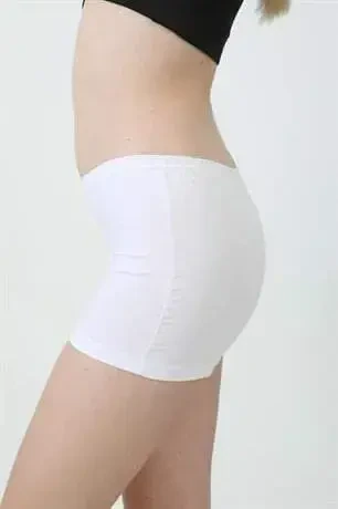 3-Pack Women's White Boxer Shorts Cotton Lycra - 8