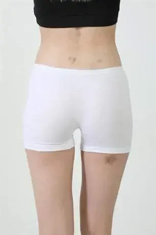 3-Pack Women's White Boxer Shorts Cotton Lycra - 9