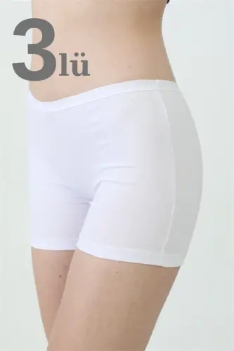 3-Pack Женские Белые Боксеры Хлопковые С Лайкрой - 1