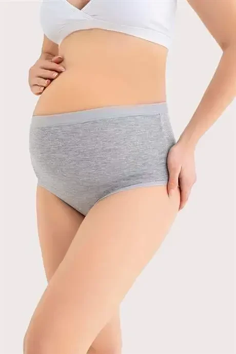 3-Pack Женские послеродовые трусы для беременных с высокой талией, серые, мягкие, эластичные, хлопковые с лайкрой - 4