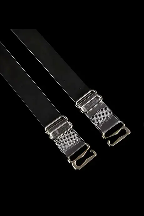 3 Pairs Metal Ended Clear Bra Straps Adjustable Non Slip - 2
