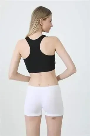 3 paketli Ayollar Oq-oq Boksi Shortlari Paxtadan Lycradan Qilingan - 3